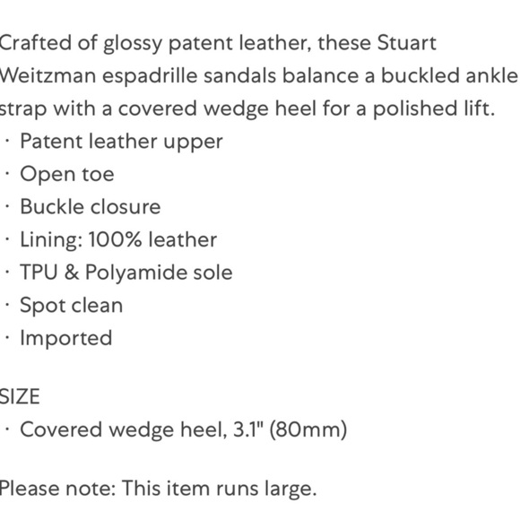 Stuart Weitzman NWOT Catalina Light Blue Espadrille Wedge Patent Leather Sandals - Picture 11 of 11